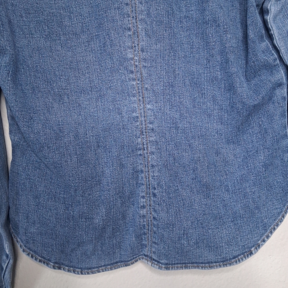 Vintage Tommy Hilfiger Denim Shirt Youth Blue Button Up Long Sleeve M - Picture 9 of 15